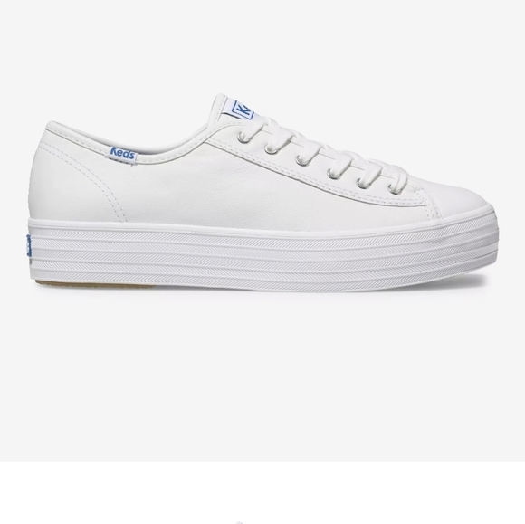 Keds Triple Kick Leather Lace Up platform sneaker white, woman's size 6 - Picture 9 of 14